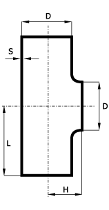 Trójniki spawane krótkie (produkowane z rur)